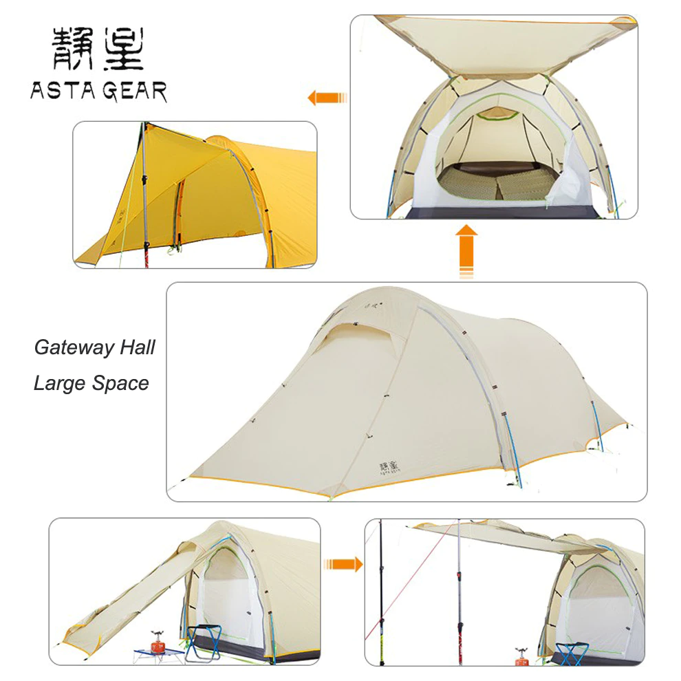 Cheap Goat Tents Asta Gear Tunnel Tent 2 Person Fast Build Strong Wind Resistant WINTER Camping Rainproof Windchaser   